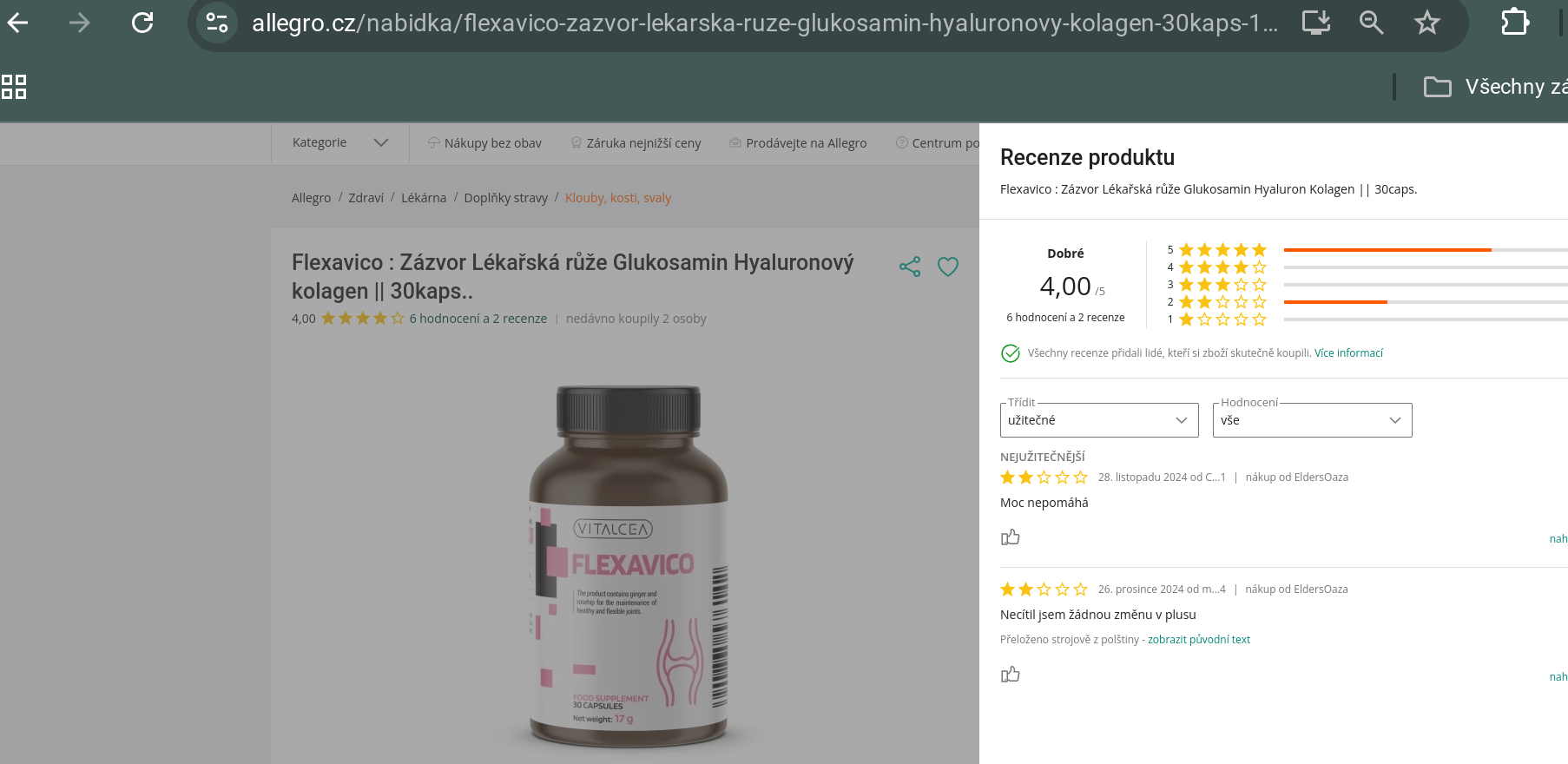 flexavico hodnocení